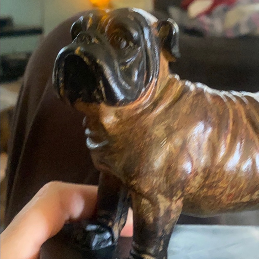 Bulldog statue brown decor GUC dog lover animal